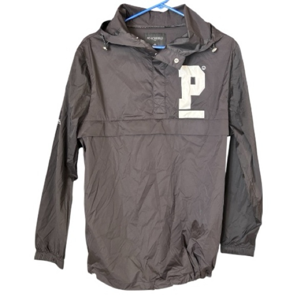 PEACEBIRD Hooded Windbreaker Jacket Half-zip Men’s Size M Black Lightweight